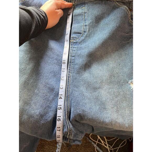 Monthorigin Overalls Distressed Denim dungarees Women’s Large ECU - Picture 12 of 12